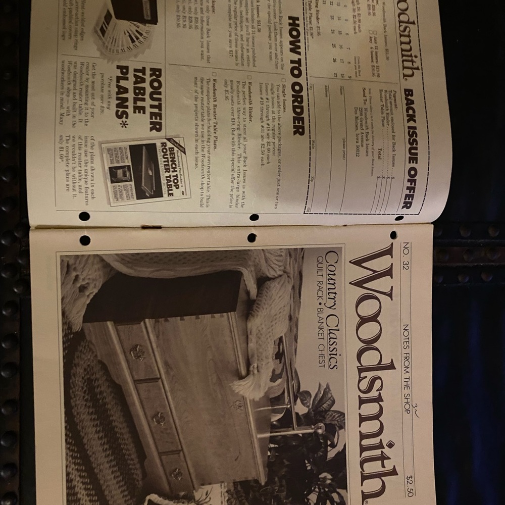 🎉5/$10🎉 Woodsmith magazine no 32 March / April 1984 blanket chest , quilt rack